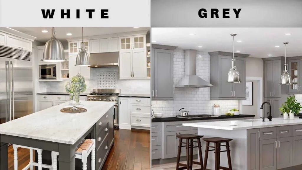 Modern White Kitchen Cabinets VS Grey Kitchen Cabinets