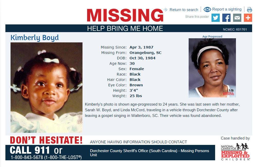 Linda McCord, Sarah Boyd, & 2-Year-Old Kimberly Boyd Disappear In 1987