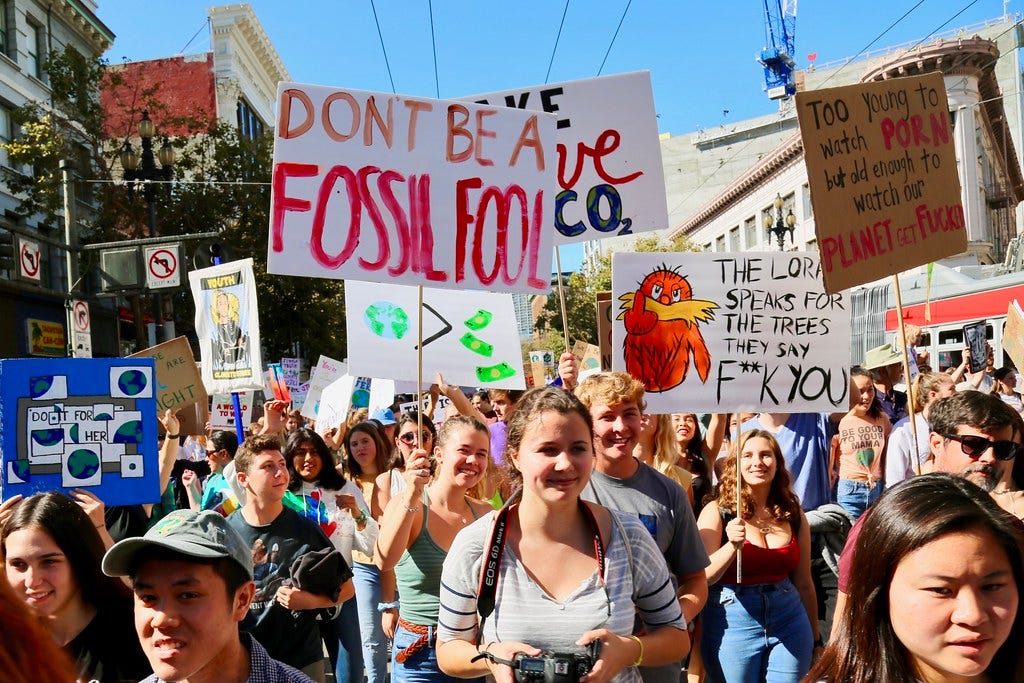 A climate protest from people wanting to do something about it A climate protest from people wanting to do something about it
