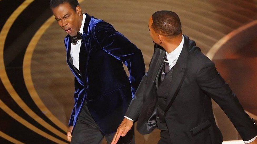 Will Smith slapping Chris Rock Will Smith slapping Chris Rock