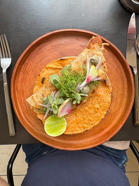 Six photos showing the courses served during Xaok's recent collaborative menu.