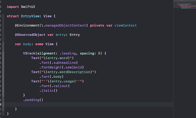 A view embodying a VStack