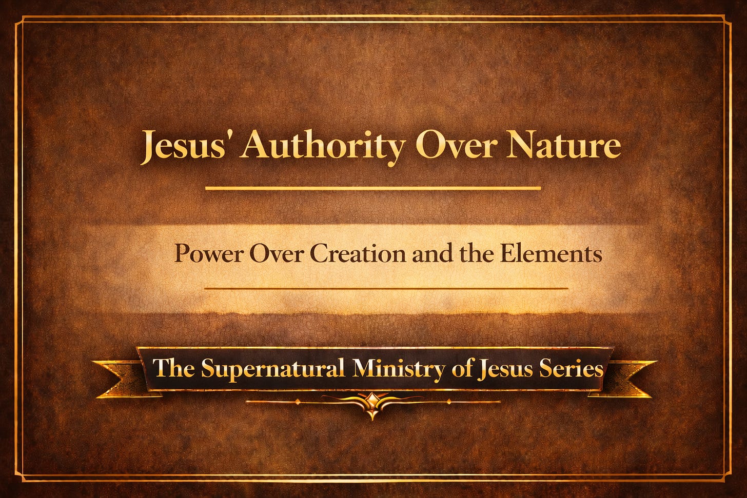 Jesus’ Authority Over Nature Power Over Creation and the Elements