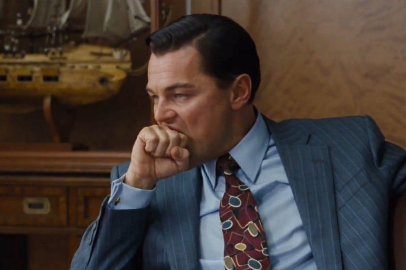 Leonardo DiCaprio in The Wolf of Wall Street