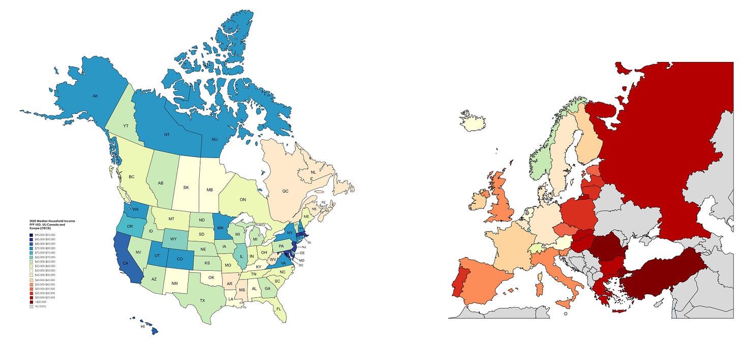 r/MURICA - Average household income US vs Europe