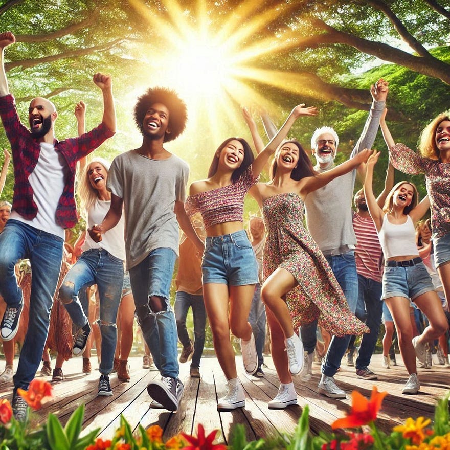 Happy, joyous, and free