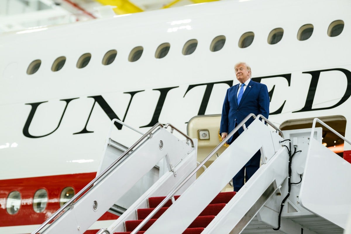 President Donald J. Trump tours the new Air Force One at Joint Base Andrews, Maryland on Friday, June 19, 2026. (Official White House Photo by Daniel Torok)