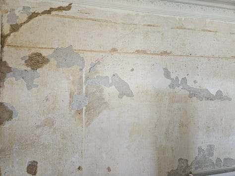 Plaster work begins