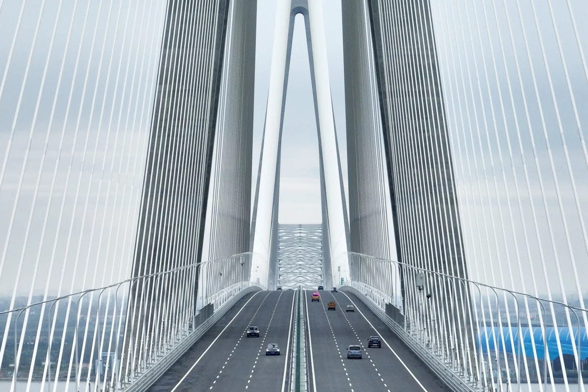 The Changtai Yangtze River Bridge started operating on Tuesday. Photo: Xinhua