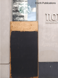 Starbucks boarded up