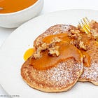 Buckwheat Pancakes with Pumpkin Syrup and Candied Walnuts