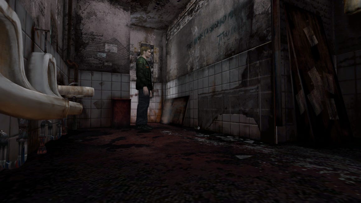 silent hill 2 screenshot james sunderland in the bathroom