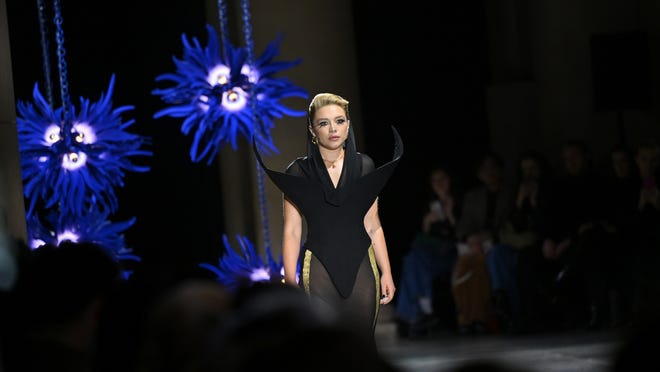 Florence Pugh stuns at London Fashion Week in gothic sheer dress
