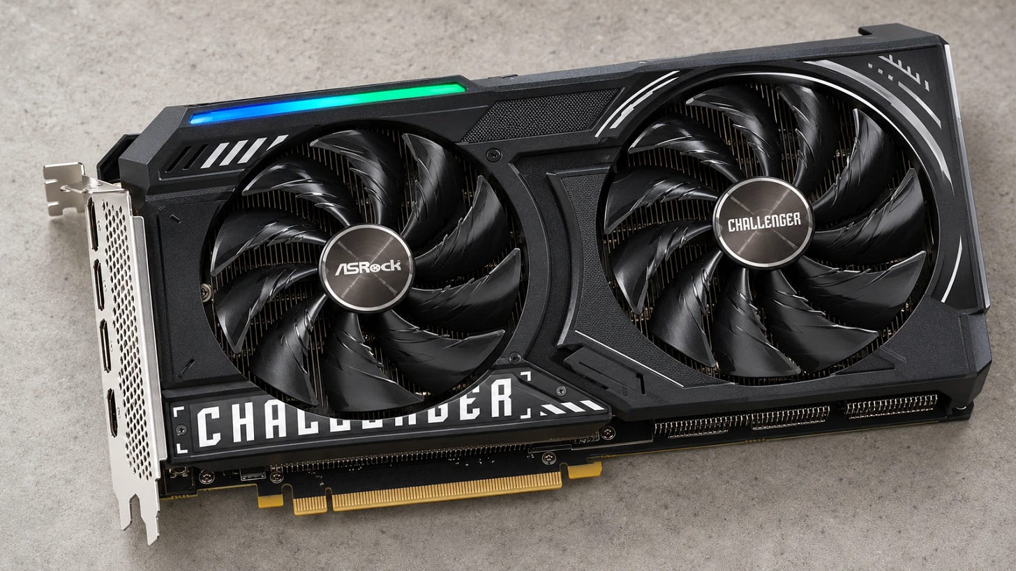 ASRock Arc B580 Challenger 12GB on a workbench, a 12GB option for small local LLMs.