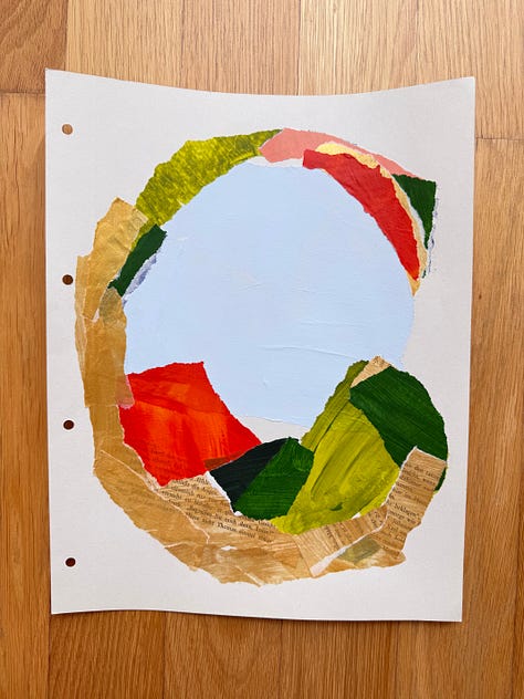 Collection of collage work on paper