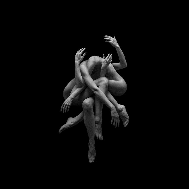 Four pieces from Maria's "Chimére" series, on objkt.com