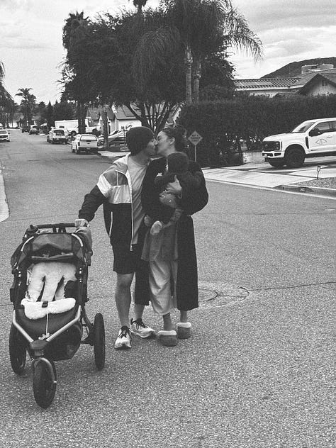 baby boy in nature, with mama, & daddy.