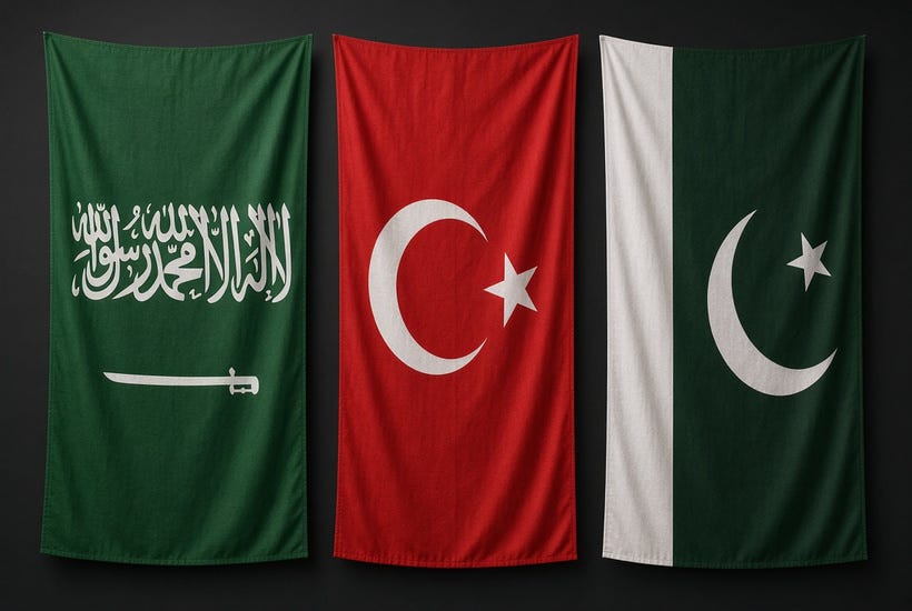 Flags: Saudi Arabia, Turkey and Pakistan