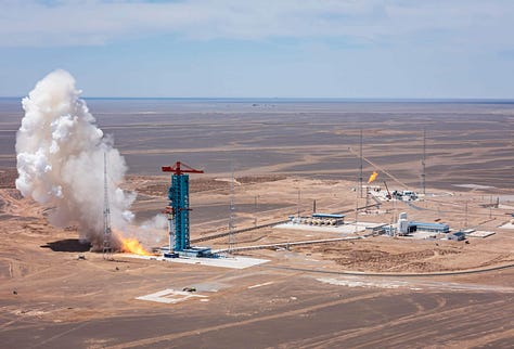 Zhuque-3's first-stage booster performing the static fire test.