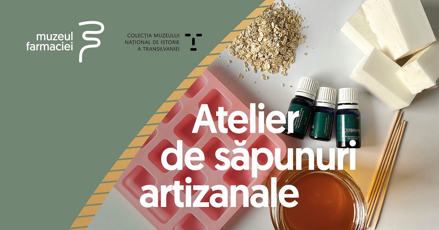 Ar putea fi o imagine cu ‎text care spune „‎COLECTIAMUZEULUI MUZEULUI COLECȚIA NATIONALDEISTORIE NAȚIONALI DEI ISTORIE A TRANSILVANIEI muzeul 에 لم farmaciei Atelier จต de săpunuri artizanale‎”‎