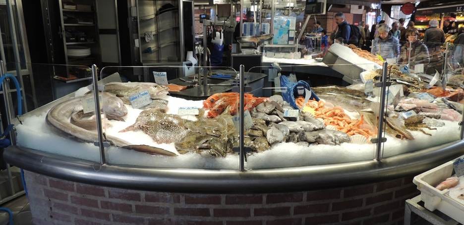 A display of fish and seafood

AI-generated content may be incorrect.
