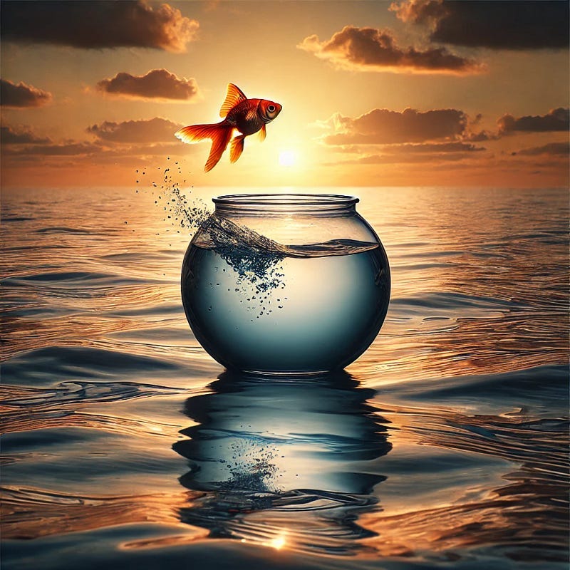 Water from the fishbowl is also part of the ocean Water from the fishbowl is also part of the ocean