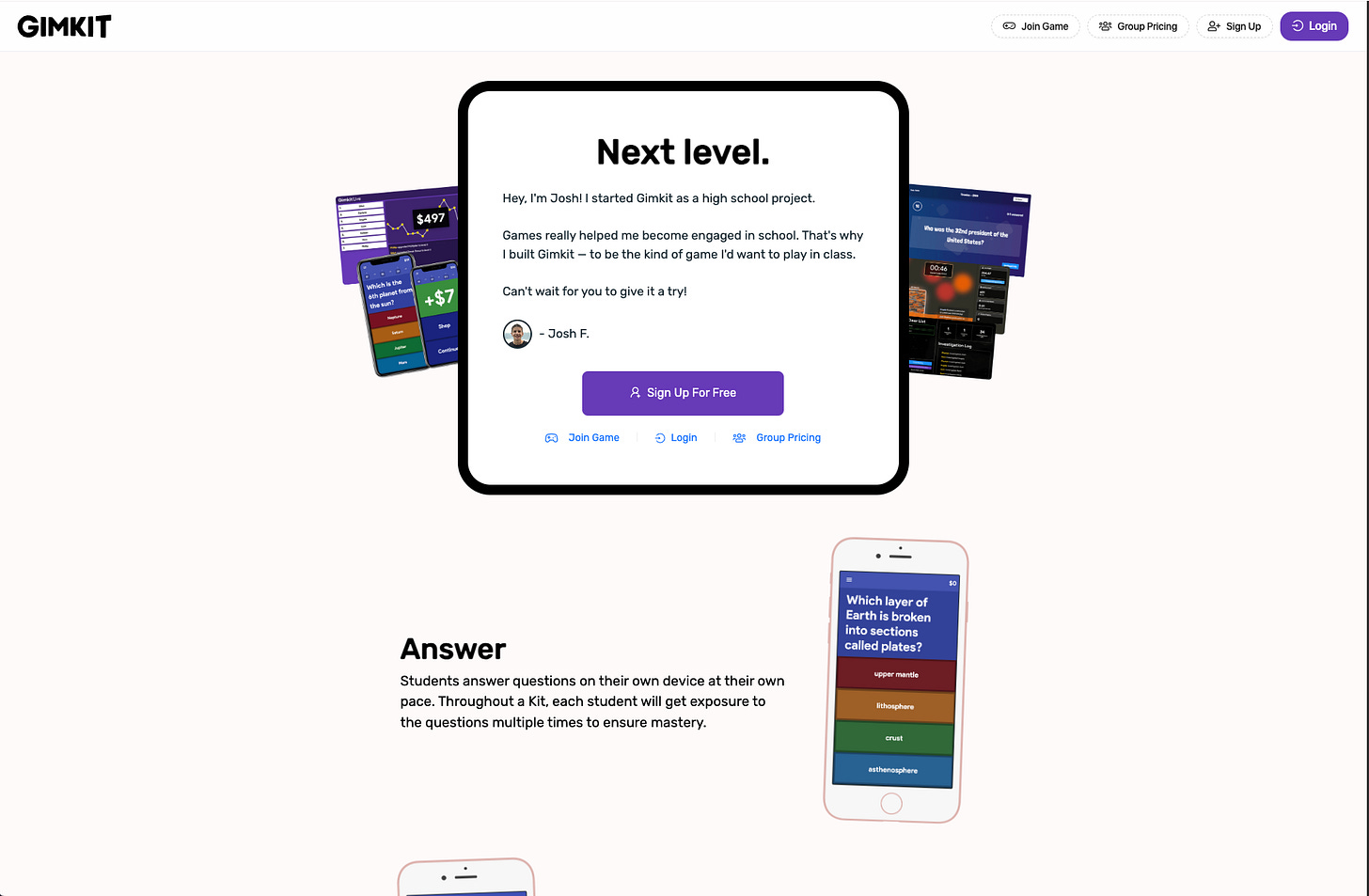 Build interactive games with Gimkit