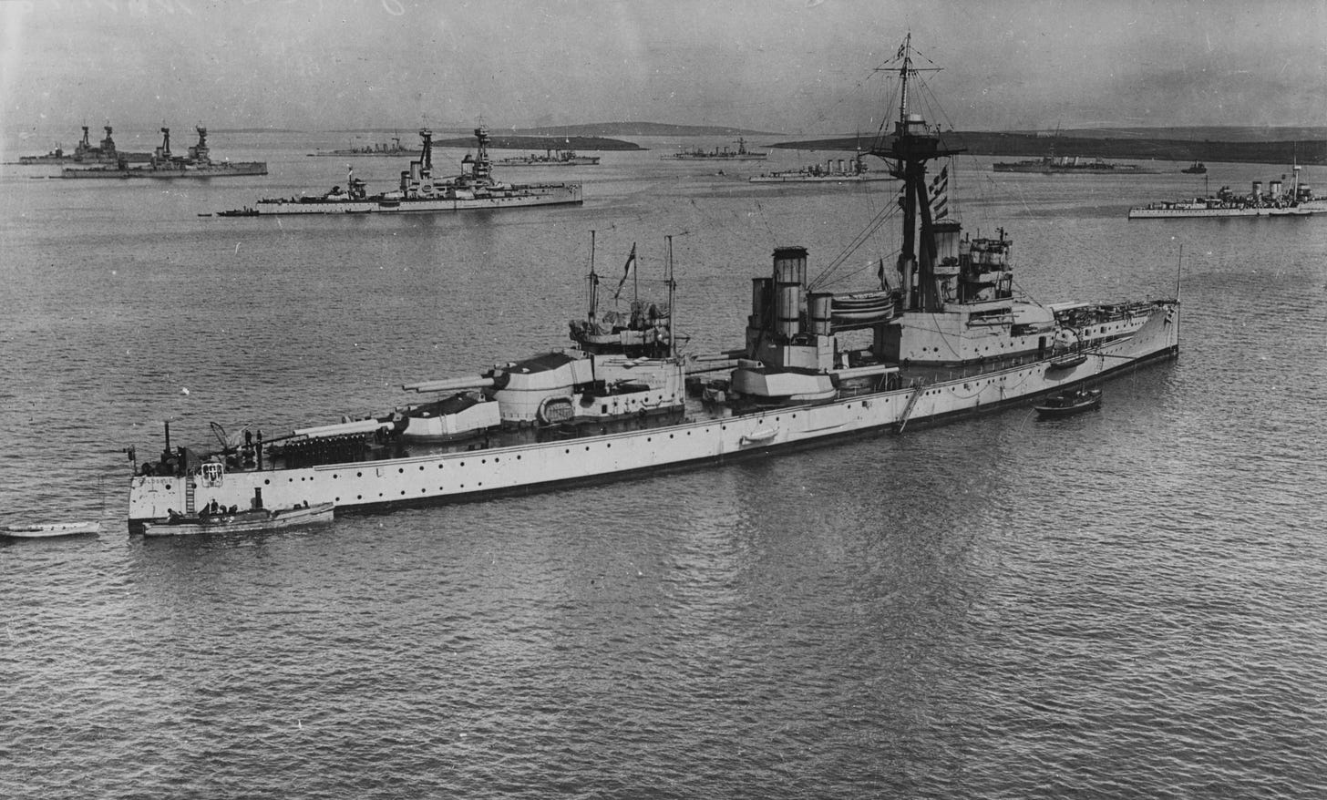HMS Colossus anchored among other British Grand Fleet warships at Scapa Flow in 1916 HMS Colossus anchored among other British Grand Fleet warships at Scapa Flow in 1916
