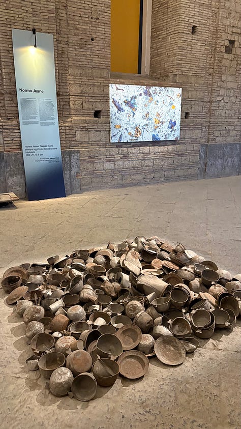 Conceived as a public art project for the Real Albergo dei Poveri, Napoli is built from what usually goes unnoticed: dust—the most minimal and universal residue of human presence.  Norma Jeane adopts dust as a symbolic material to evoke the memory of place. What remains almost invisible becomes a tangible trace of lives lived, passed through, and layered over centuries. Dust functions here as both matter and metaphor: a continuum between architecture and the bodies, gestures, and time it has absorbed.