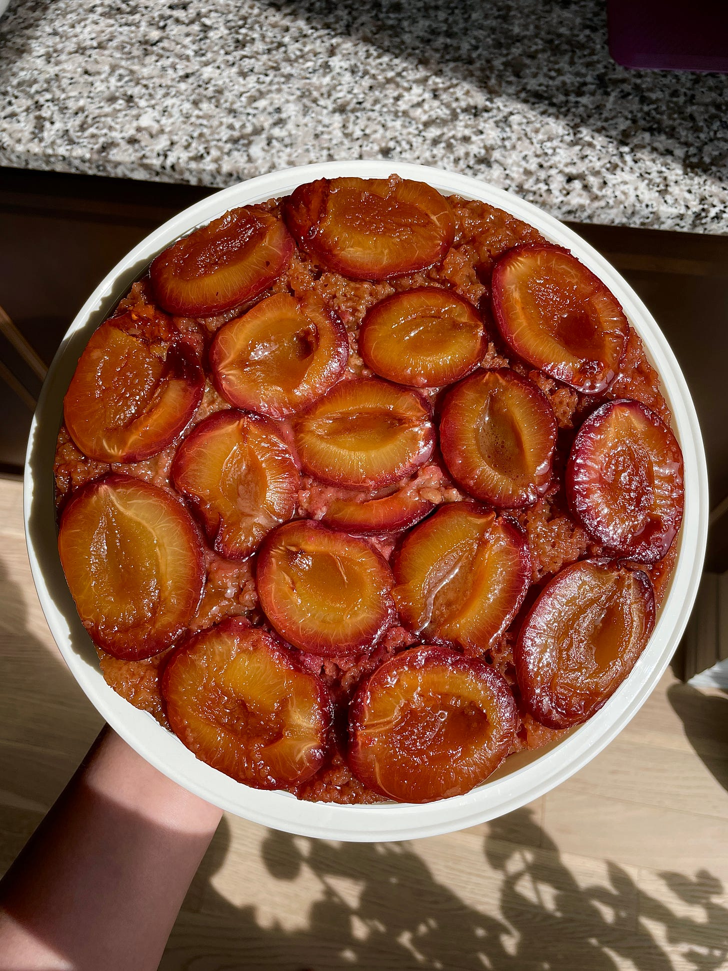 Whole spice plum & buttermilk upside-down cake