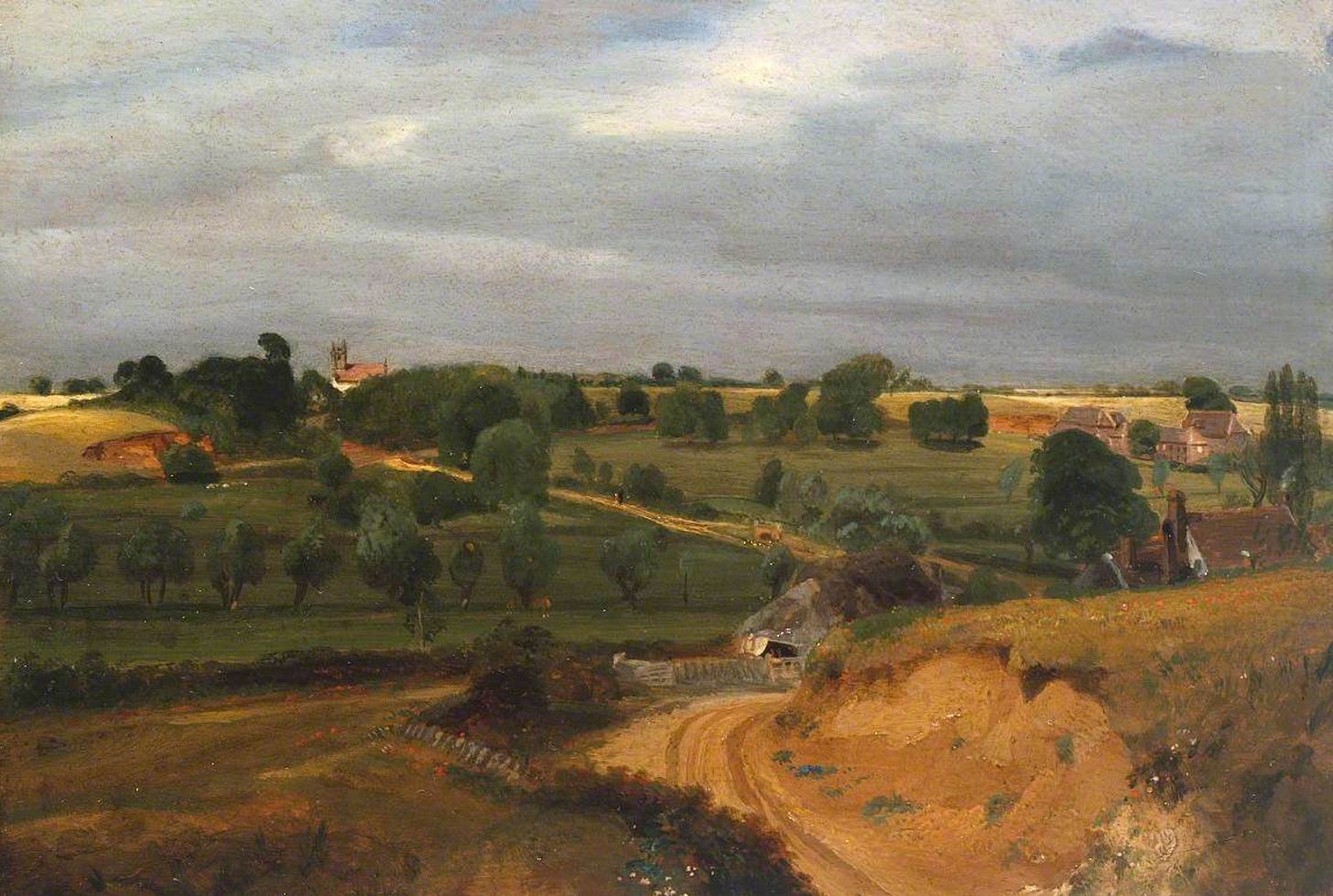 Brightwell Church and Village by John Constable Brightwell Church and Village by John Constable