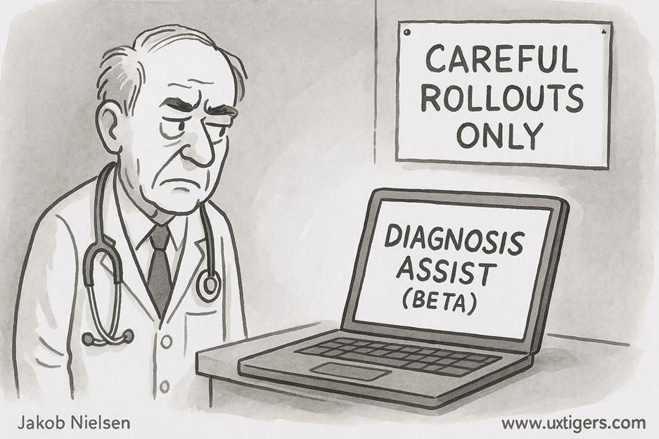 A cartoon of a doctor looking at a computer

AI-generated content may be incorrect.