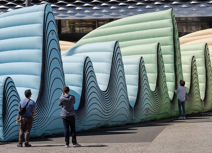 Claudia Comte's 52-metre inflatable sound sculpture