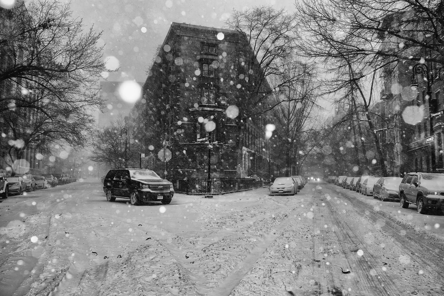 A snowy winter street A snowy winter street