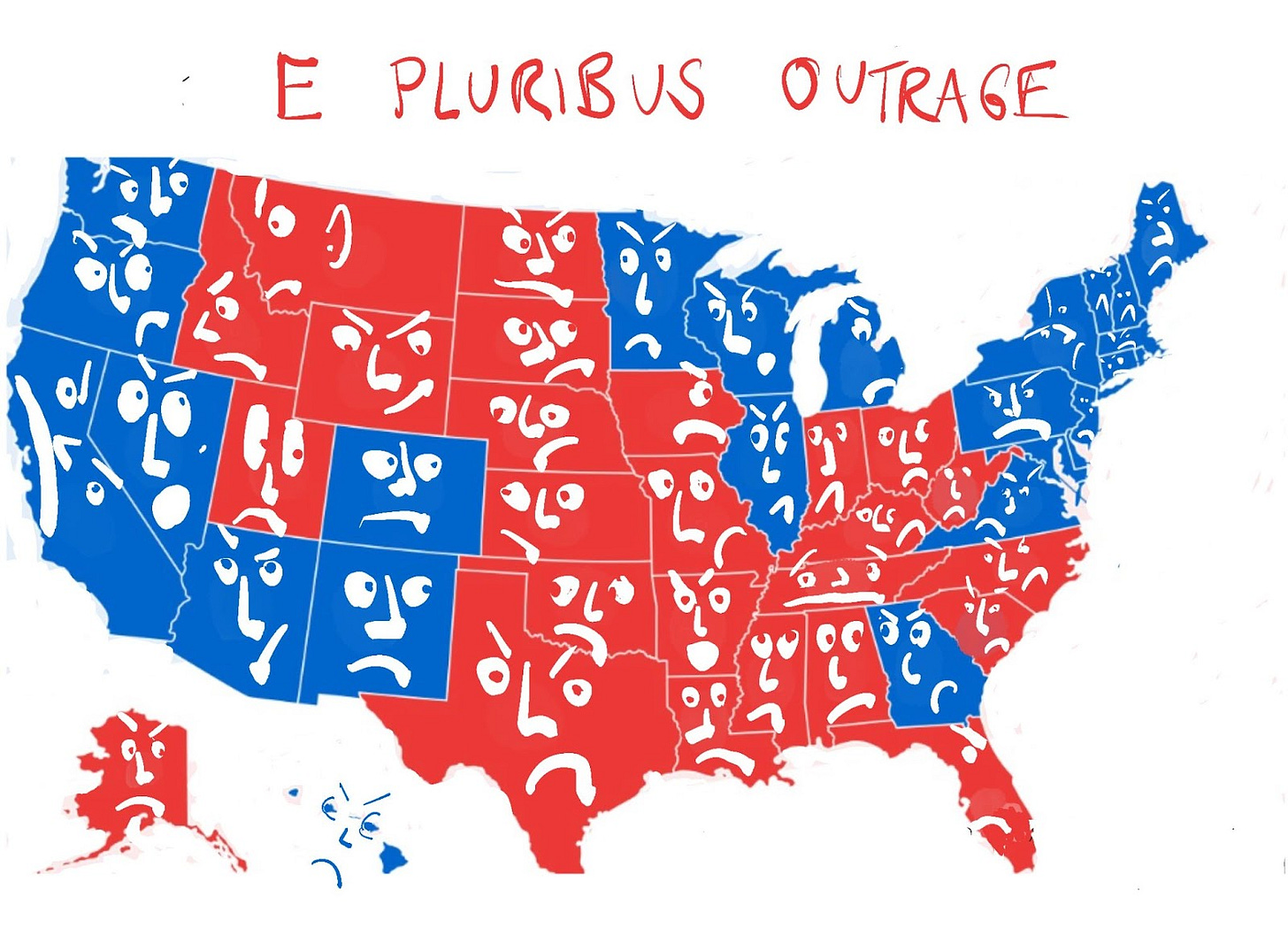 Map of outrage in the United States