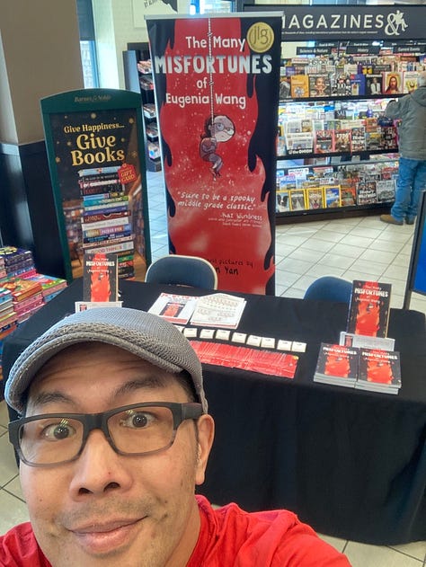 My booth set up at the Barnes & Noble in Loveland, Colorado.