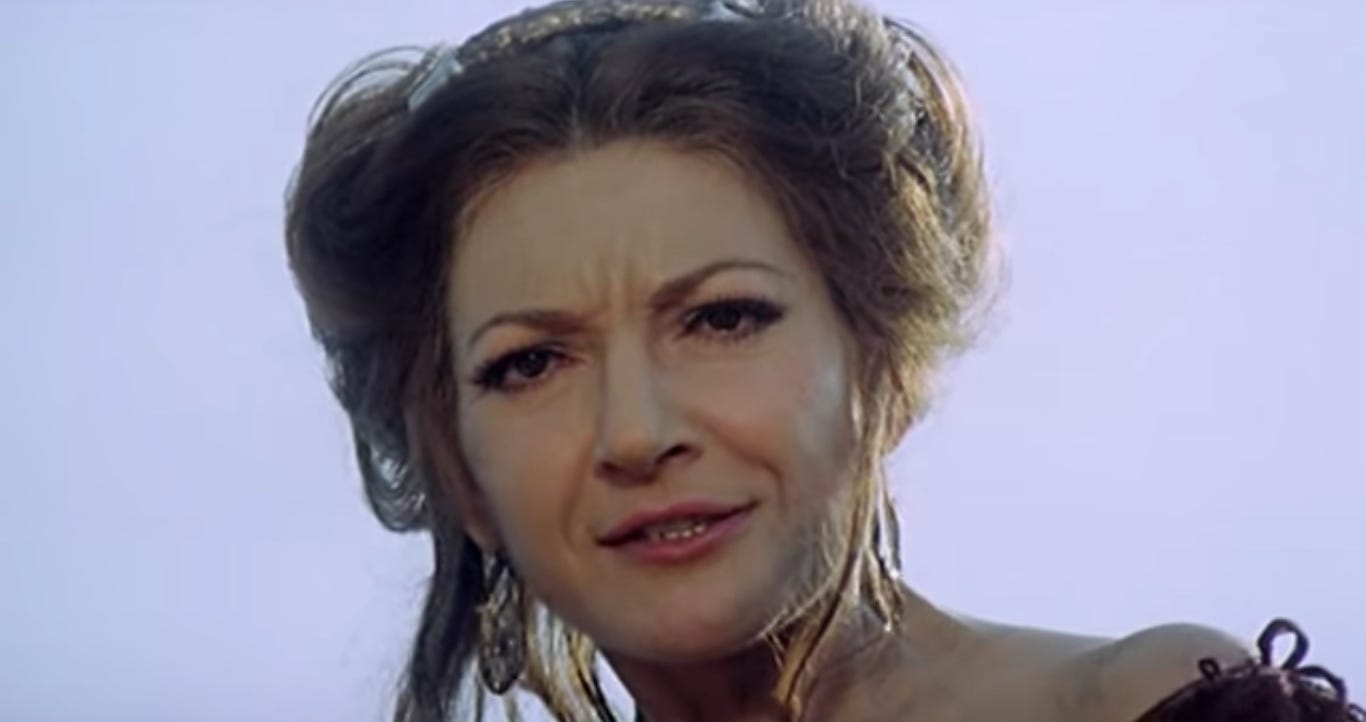 Maria Callas in a scene from Pasolini's film "Medea"