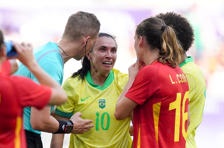 marta red card olympics cry