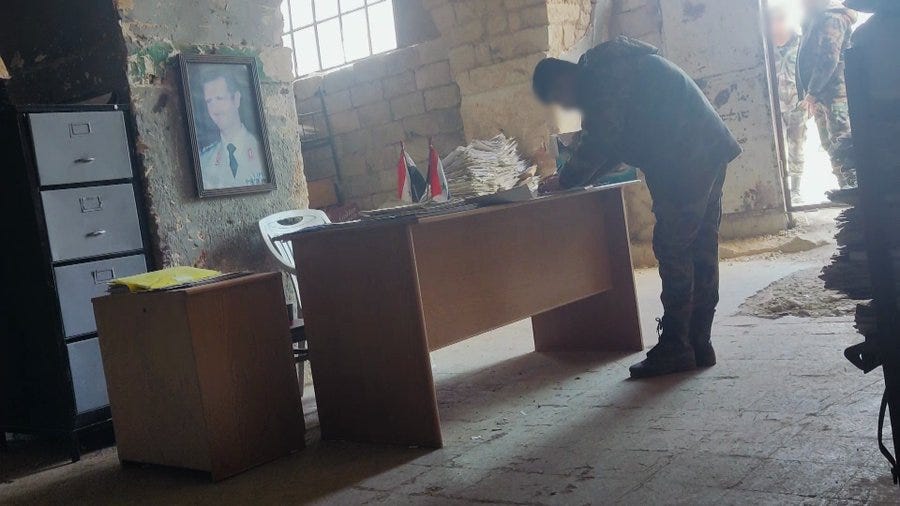 Inside a Syrian Armed Forces barracks. Credit: BBC