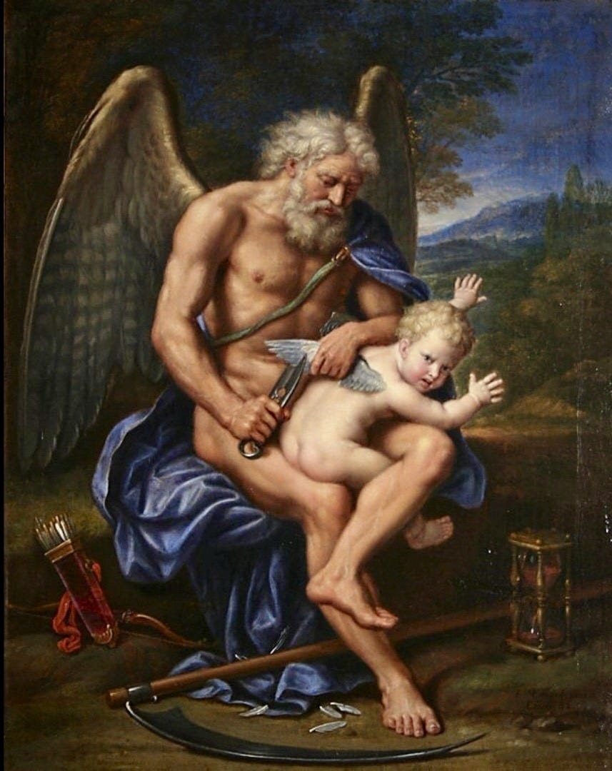 Pierre Mignard - O tempo corta as asas do culpido.