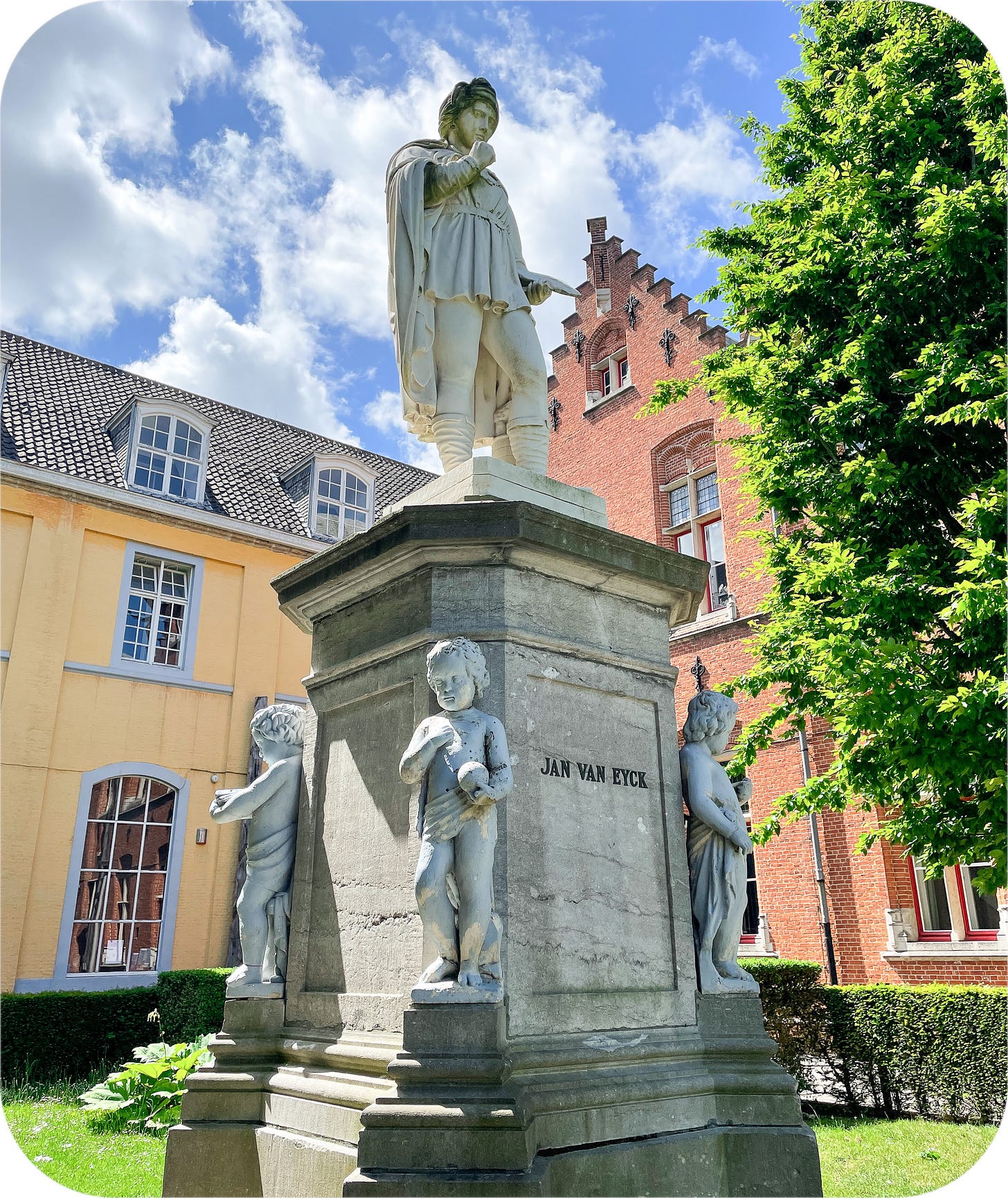 Monument for Jan Van Eyck, Bruges Belgium