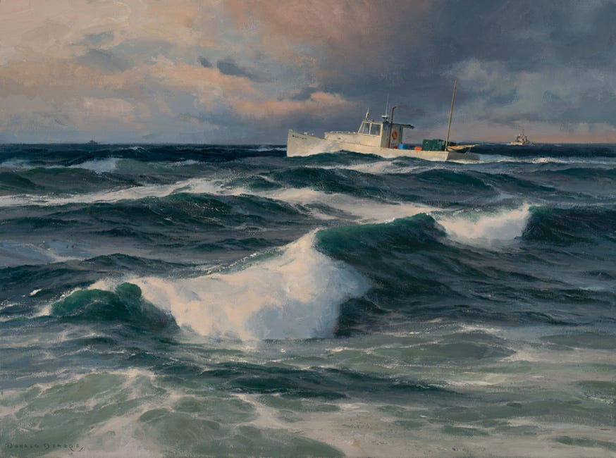 A boat in the ocean

Description automatically generated