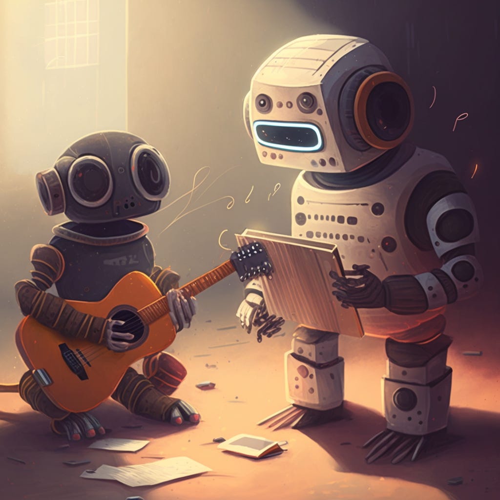 2 robots continue collaborating without the human because he was too judgmental. 2 robots continue collaborating without the human because he was too judgmental.