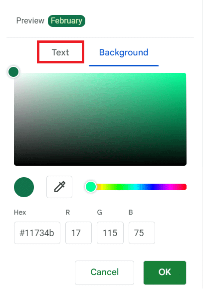 How to customize the text color.
