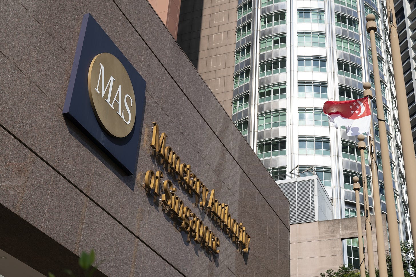 The Monetary Authority of Singapore building in Singapore.