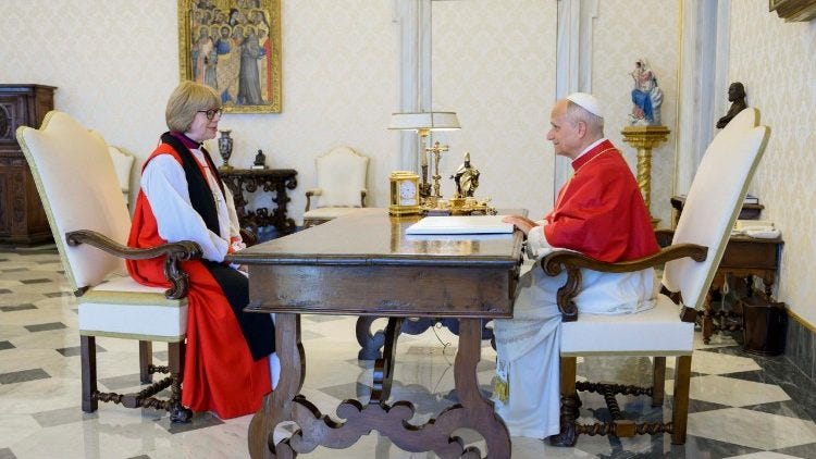 Pope Leo XIV meets with Dame Sarah Mullally, Archbishop of Canterbury