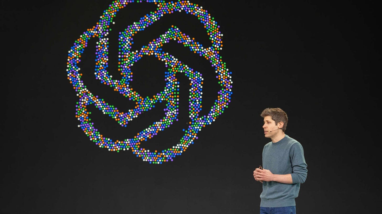 OpenAI CEO Sam Altman on stage beside a large OpenAI logo, as OpenAI raises at a $1.25 trillion valuation OpenAI CEO Sam Altman on stage beside a large OpenAI logo, as OpenAI raises at a $1.25 trillion valuation