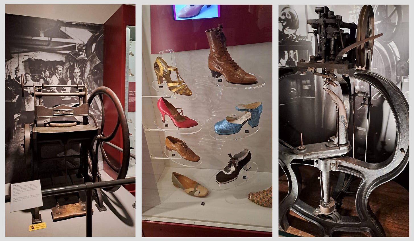 Shoe making machinery and Shoe samples at the ‘Museum of Norwich at the Bridewell’