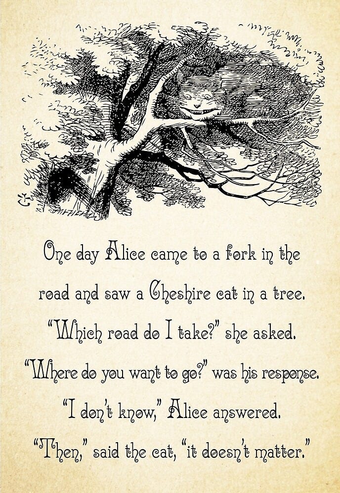 Alice in Wonderland Quote - Where do You Want To Go? - Cheshire Cat Quote -  0145 Journal