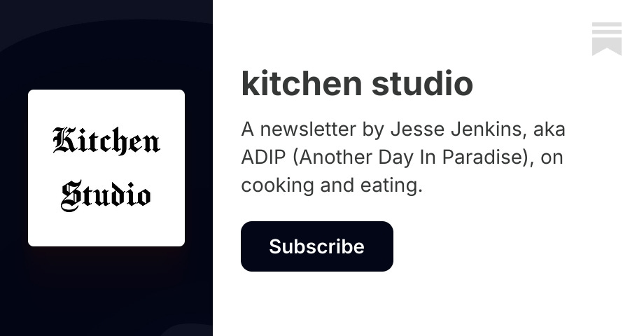 kitchen studio | Jesse Jenkins | Substack